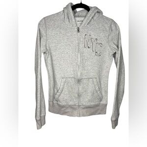 HOLLISTER Women’s Nyc Graphic Zip-up Hoodie Cozy Soft Size Medium